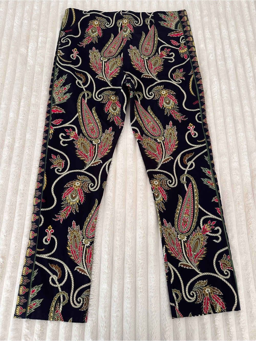 Gretchen Scott Designs Navy Paisley-Print Skinny Ponte Pants - Picture 9 of 10